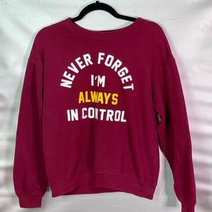 Wound Up Graphic Long Sleeve Juniors Size Medium 7-9 Burgundy Sweatshirt